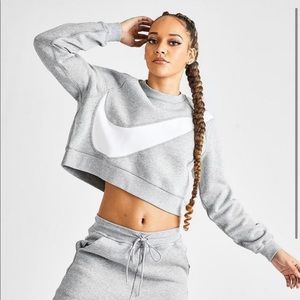 NWOT Nike Swoosh Cropped Crew Sweatshirt
